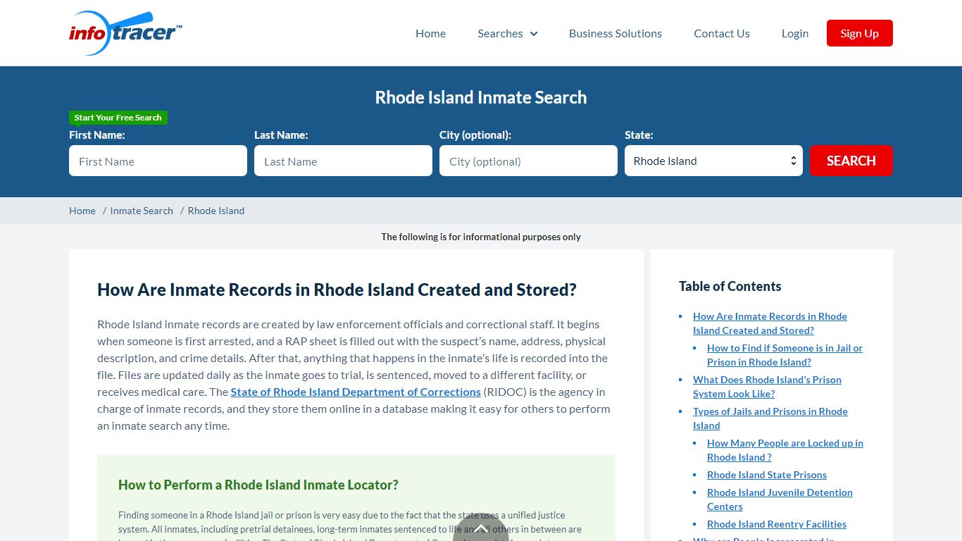 Rhode Island (RI) Inmate Search, Lookup, And Mugshots - InfoTracer
